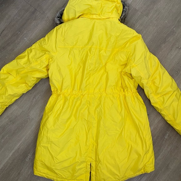Kids Lands End‎ Down Parka Winter Coat Jacket Yellow Large - Picture 5 of 8